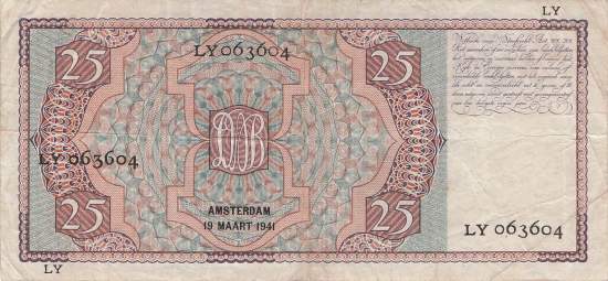25 Gulden p50 19 3 1941